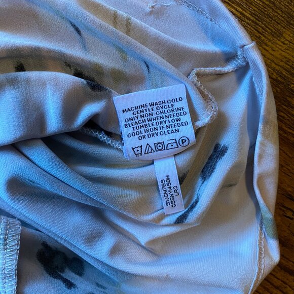 Calvin Klein Sleeveless Blouse Abstract Print Cream/Pink Multicolor Size Small - Picture 4 of 7